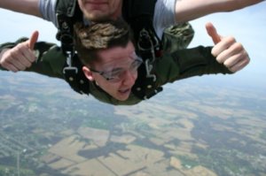 Connor Griffith skydiving for the first time